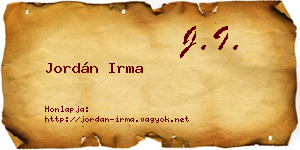 Jordán Irma névjegykártya