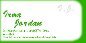 irma jordan business card